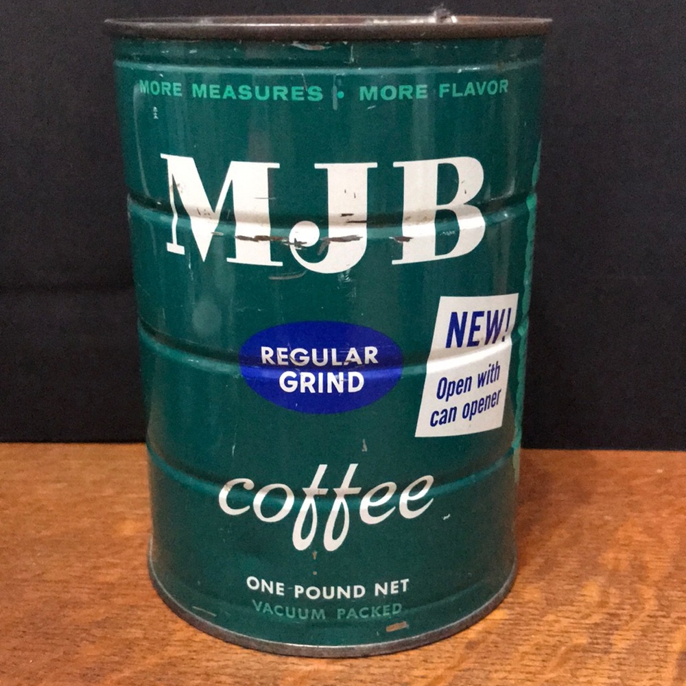 Vintage Tin MJB Coffee Can